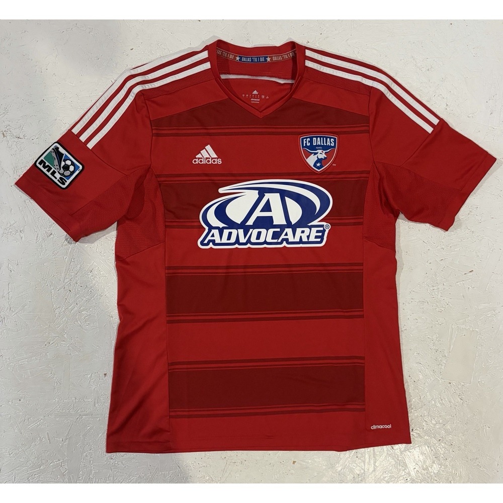 Adidas FC Dallas 2014/15 Jersey Soccer Mens L Red Home MLS Football Shirt